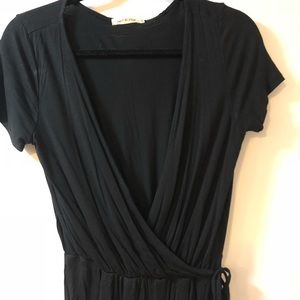 Black Short Sleeved Jumpsuit